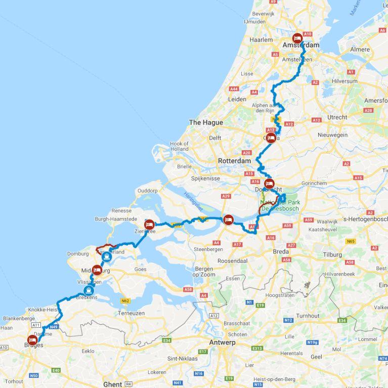 bike tour amsterdam to bruges